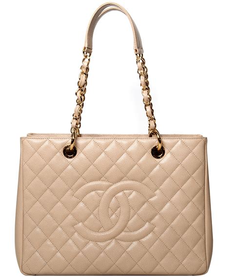 chanel shopping tote beige|Chanel classic shopping tote.